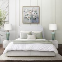 White Color Bed with sheet